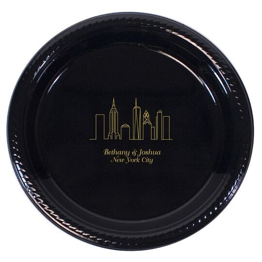 New York City Skyline Plastic Plates